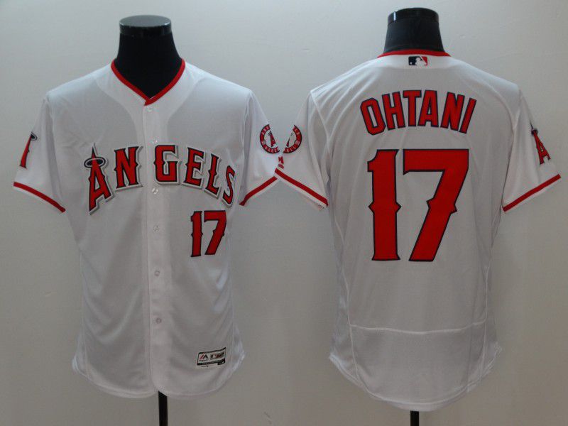 Men Los Angeles Angels 17 Ohtani White Elite MLB Jerseys